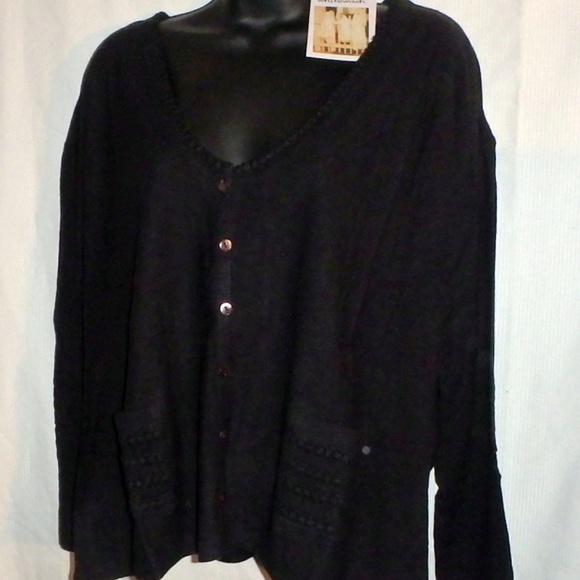 High Tea by Whitewash Digby Cardigan BLk Sweater - Picture 1 of 3